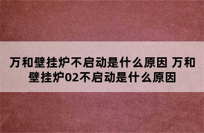 万和壁挂炉不启动是什么原因 万和壁挂炉02不启动是什么原因